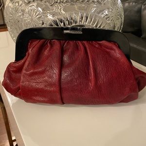 Leather designer clutch